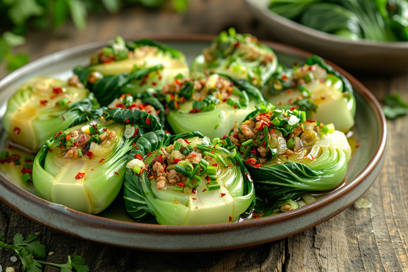 Comment préparer un délicieux pak choi farci ?